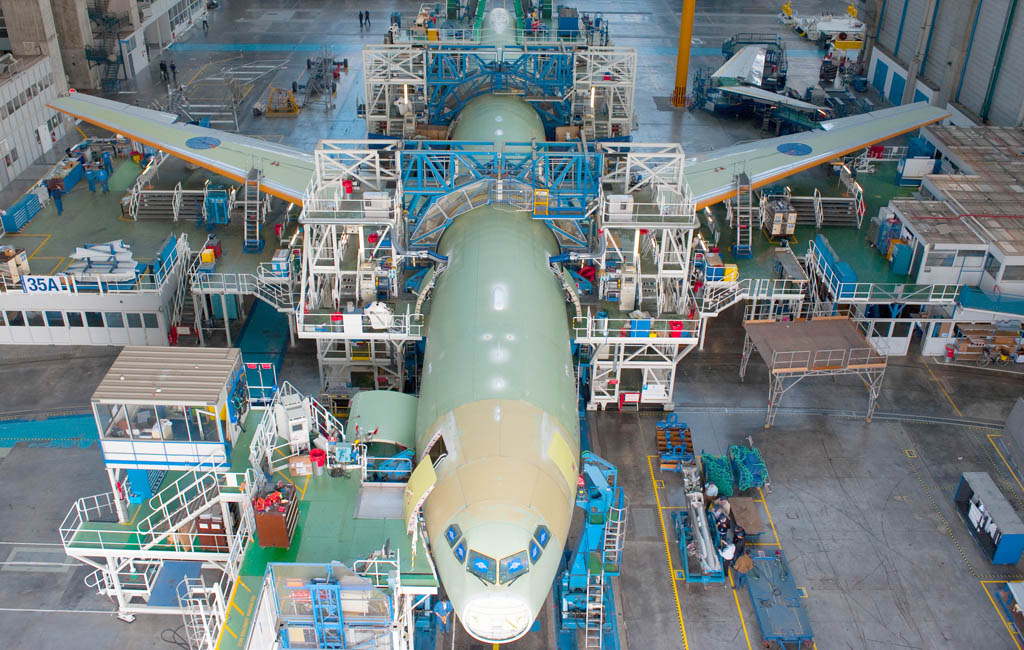 cadena de montaje final del Airbus A330 en Toulouse