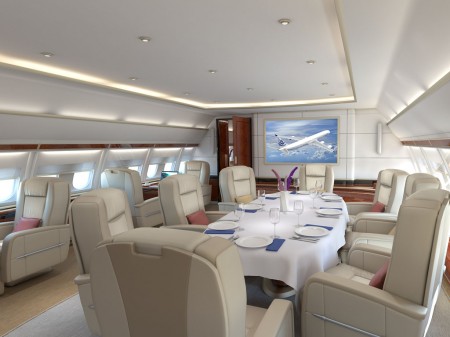 Interior VIP de un Airbus A340