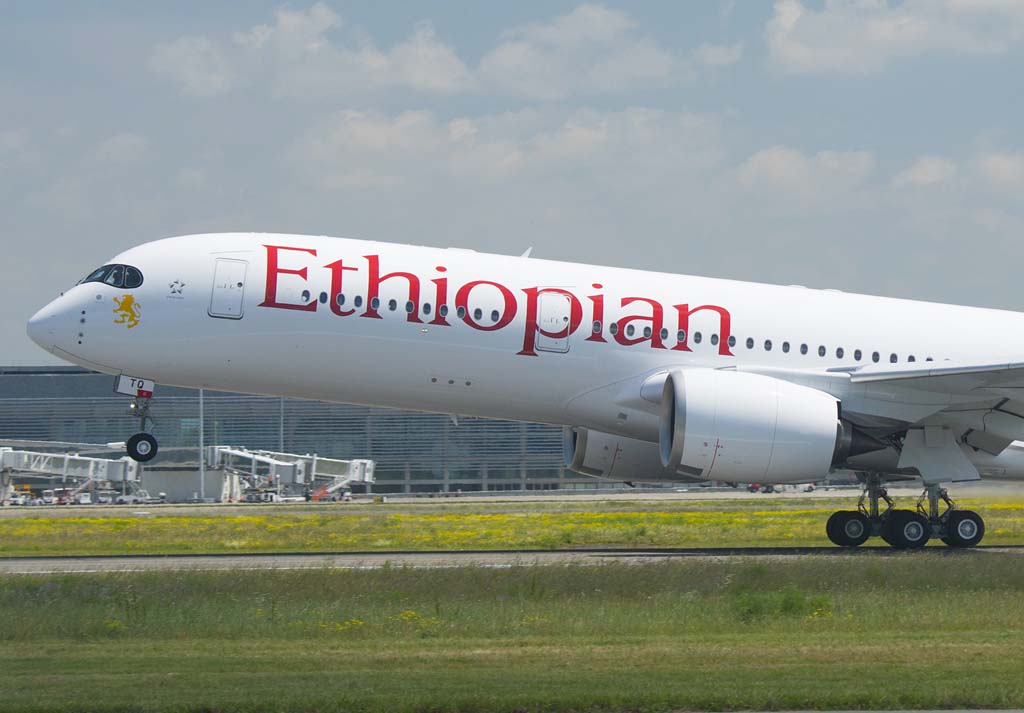 Despegue del primer A350 de Ethiopian Airlines.