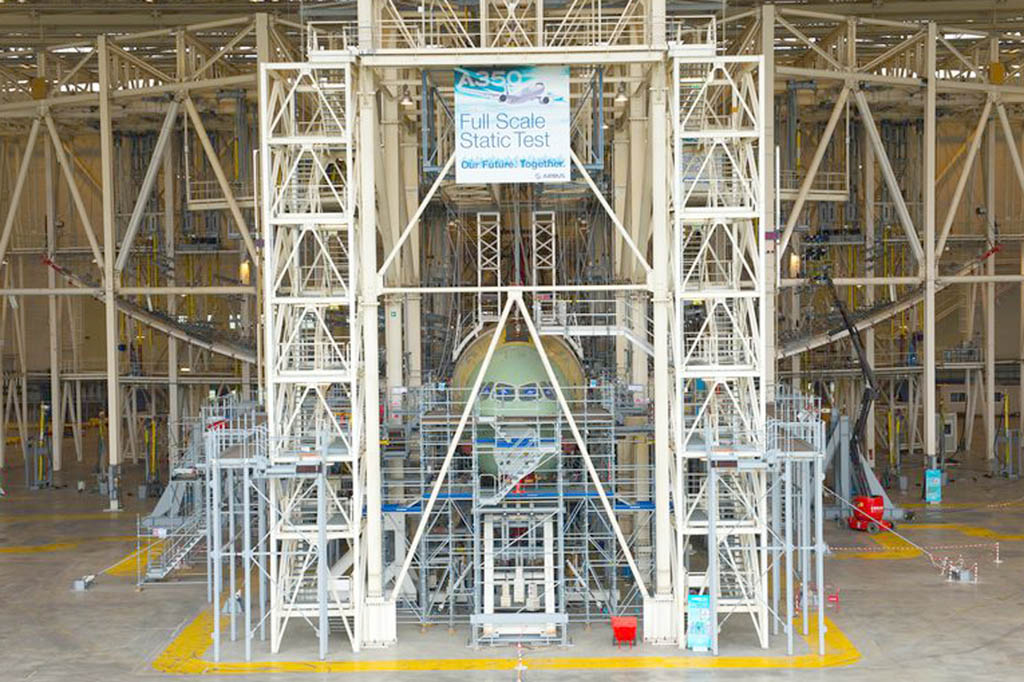 Ensayos de la célula estática del Airbus A350 XWB