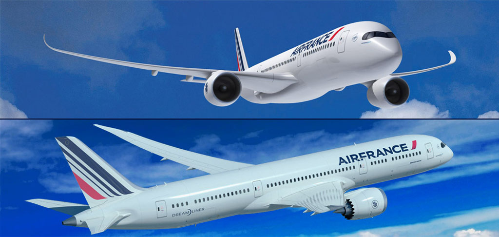 A350 y B-787 con colores de Air France
