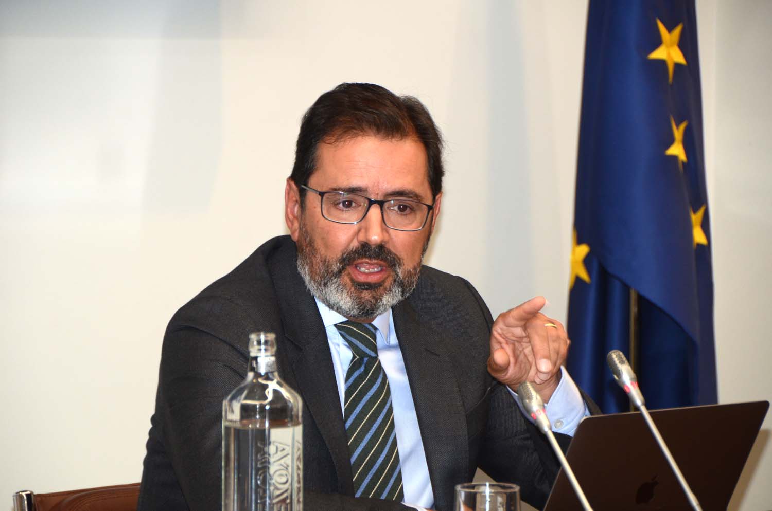 Javier Gándara durante la presentación d elas previsiones para la temporada de invierno.