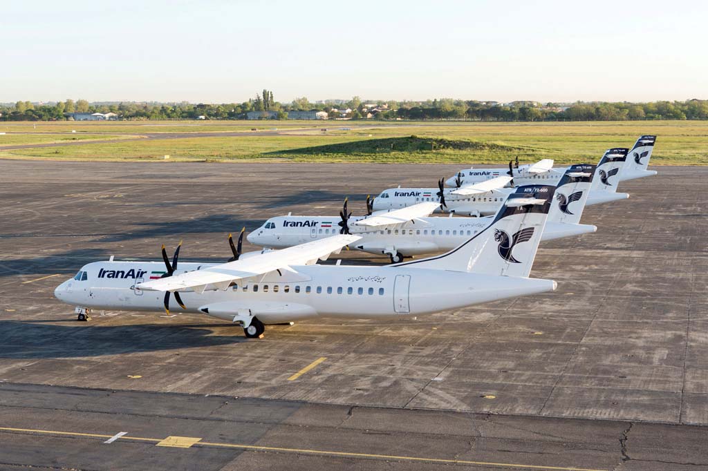 Los cuatro primeros ATR 72-600 de Iran Air poco antes de su entrega.
