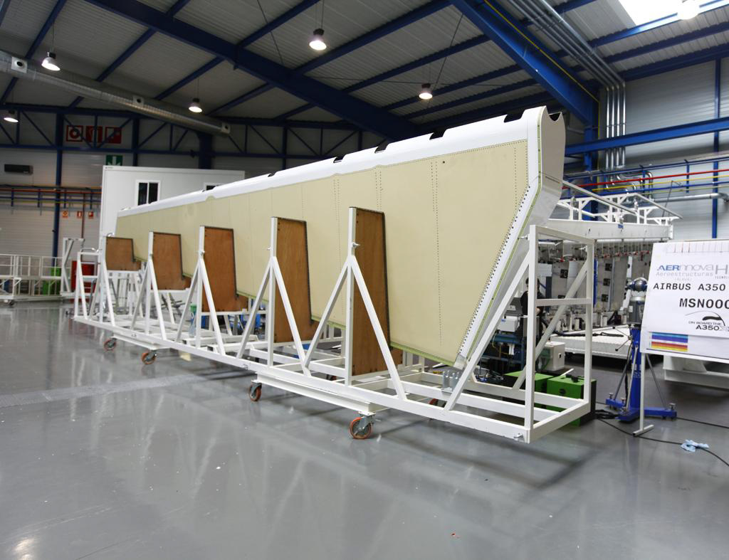 Primer timón de direción de A350