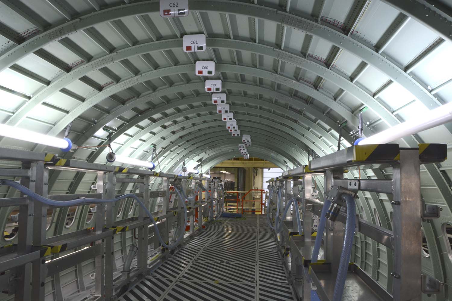 Producción de fuselajes de Airbus A321 en Finkenwerder.