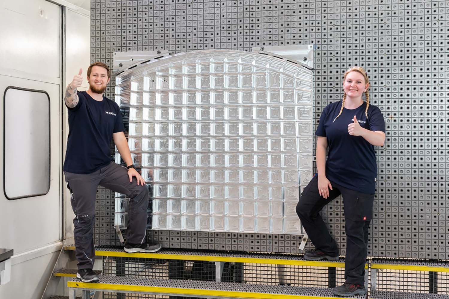 La mampara trasera del primer depósto adicional de combustible para el Airbus A321XLR.