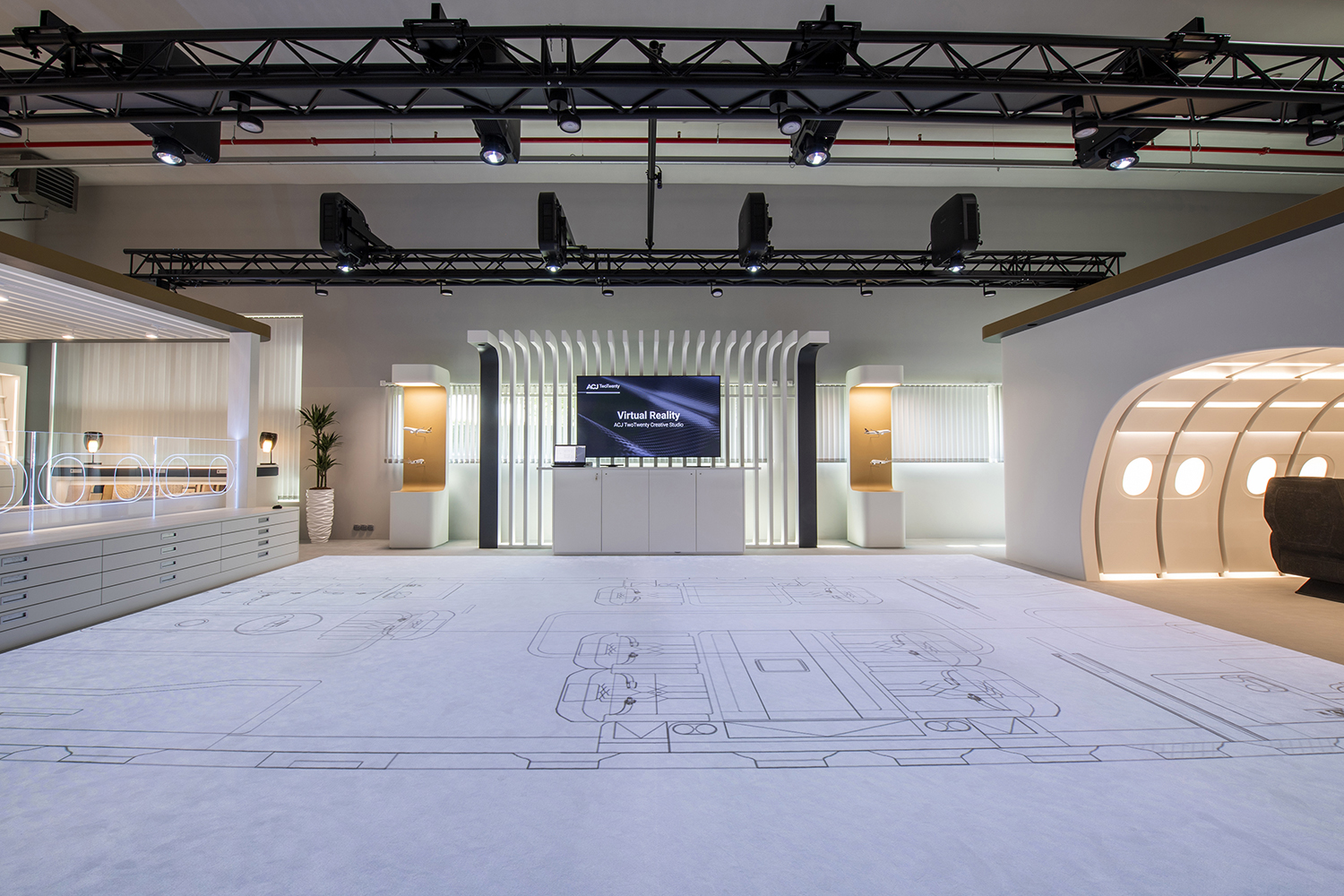 Zona dedicada a realidad virtual en el centro de interiores del ACJ TwoTwenty.