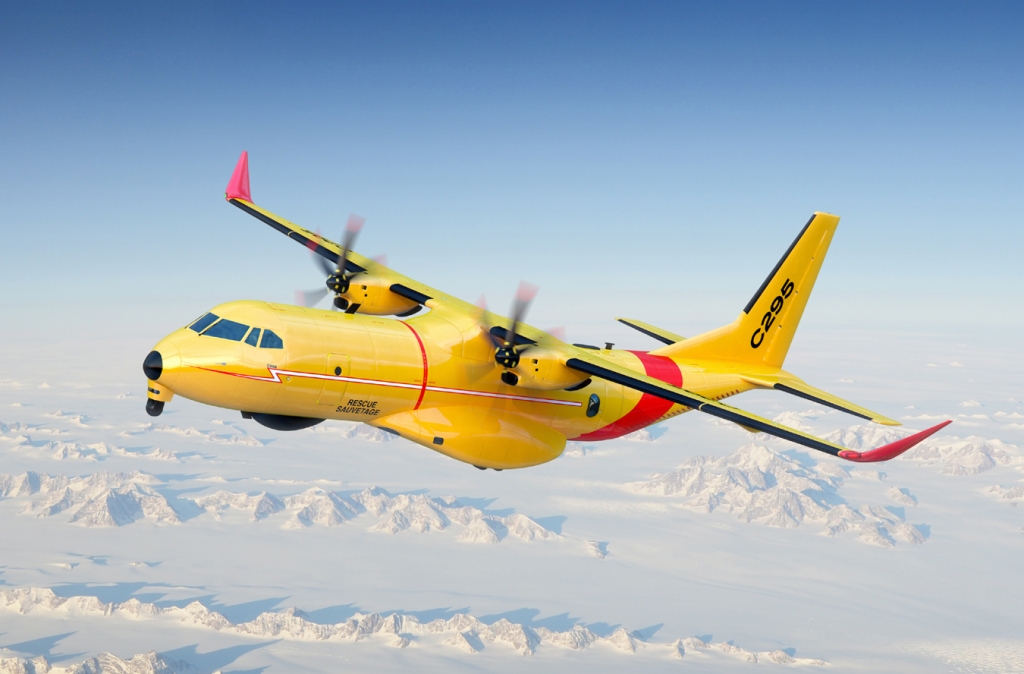 Ilustración con el aspecto que tendrán los C295W del SAR canadiense.
