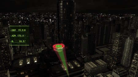 Así podría ver un piloto la maniobra de aproximación automática a un helipuerto en una aeronave de despegue y aterrizaje vertical equipada con Eagle.