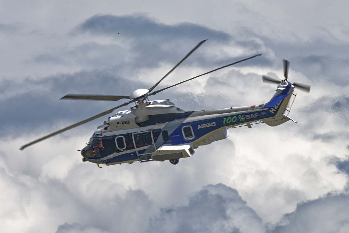 Primer vuelo de un Airbus H225 solo con SAF.