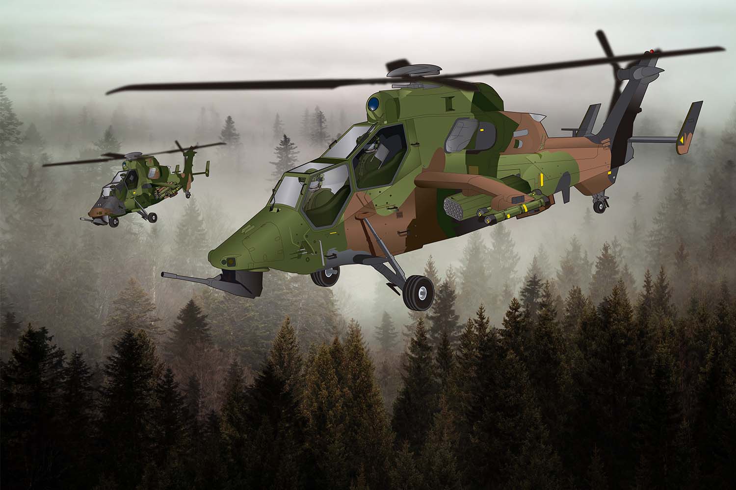 Aspecto que tendrán los Tigre MKIII con sus nuevos sensores y armamento.