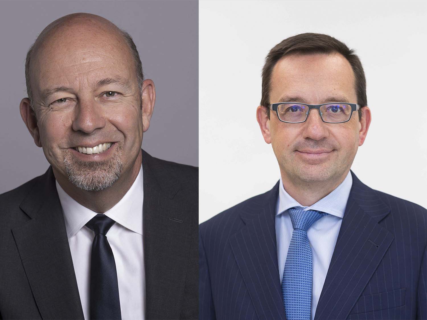 Julian Whitehead (izquierda) y Xavier Tardy (derecha) de Airbus Defence and Space.