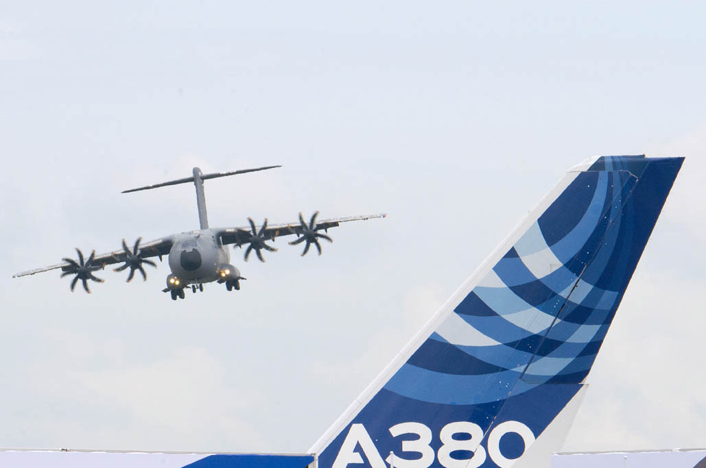 Aviones de Airbus Group en el salón de Farnborough
