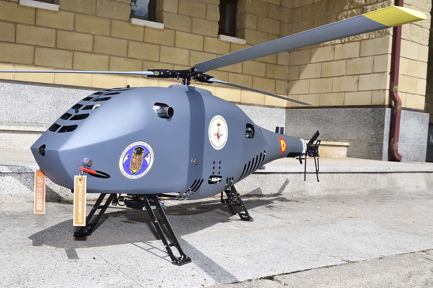 El UAV Alpha 900 incorporado por la Escuela Militar de Sistemas Aéreos no Tripulados.