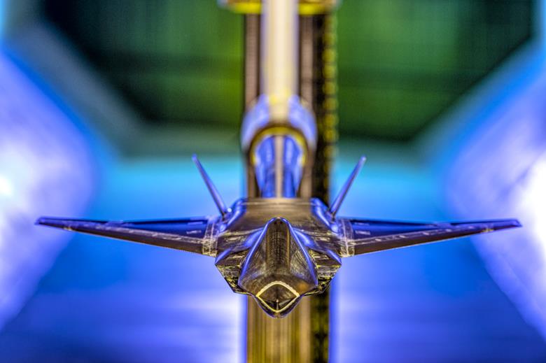 Maqueta del Tempest probada por BAE Systems en su túnel de viento en Warton.