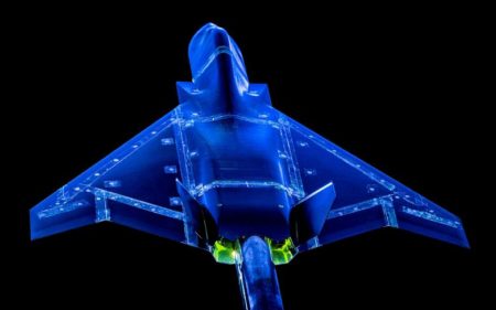 Parte superior de la maqueta probada en el túnel de viento del Tempest.