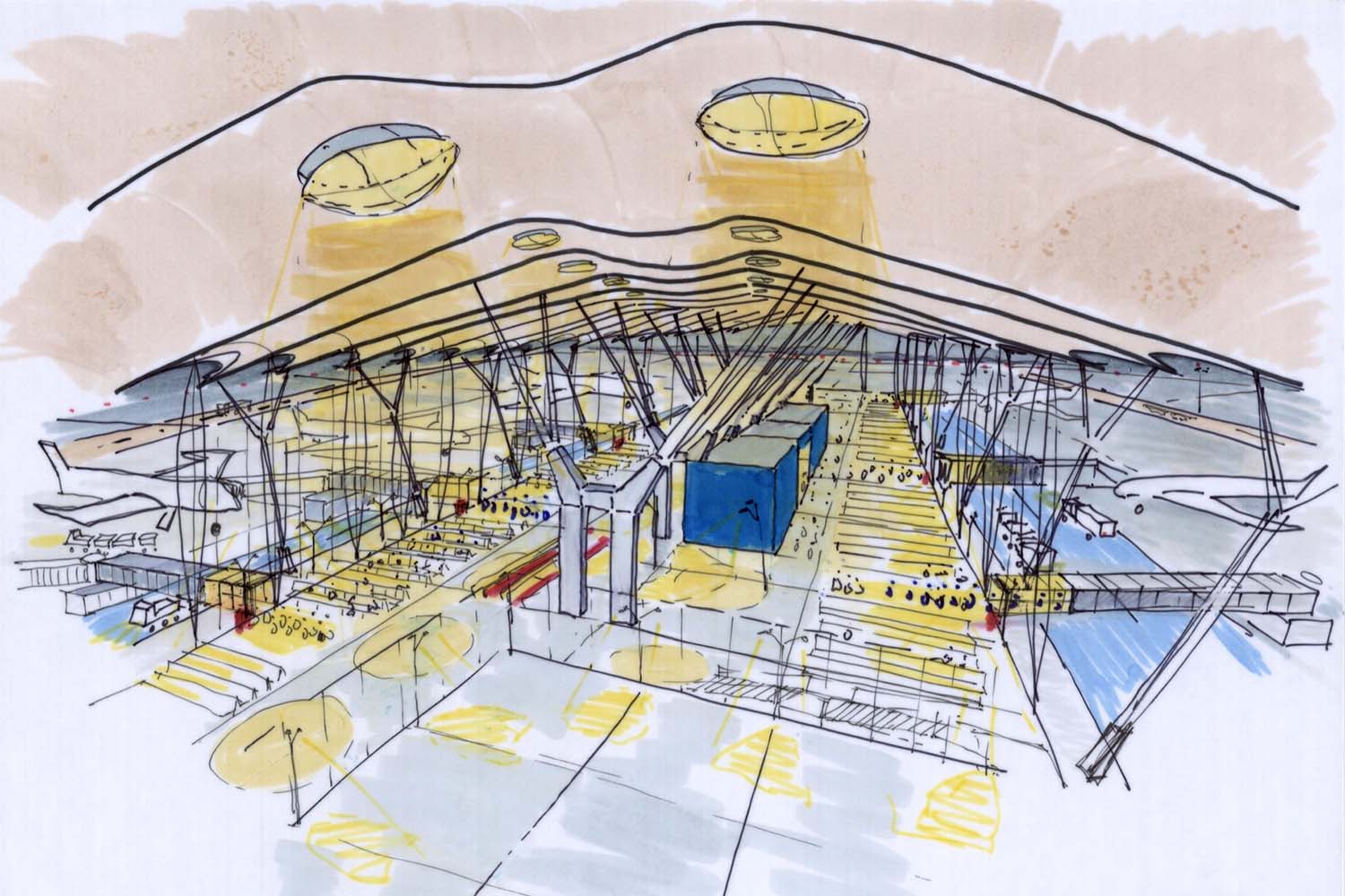 Diseño de la T4 a cargo de Richard Rogers y Antonio Lamela.