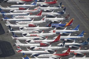 Aviones Boeing 737 MAX almacenados antes de reiniciarse las entregas.