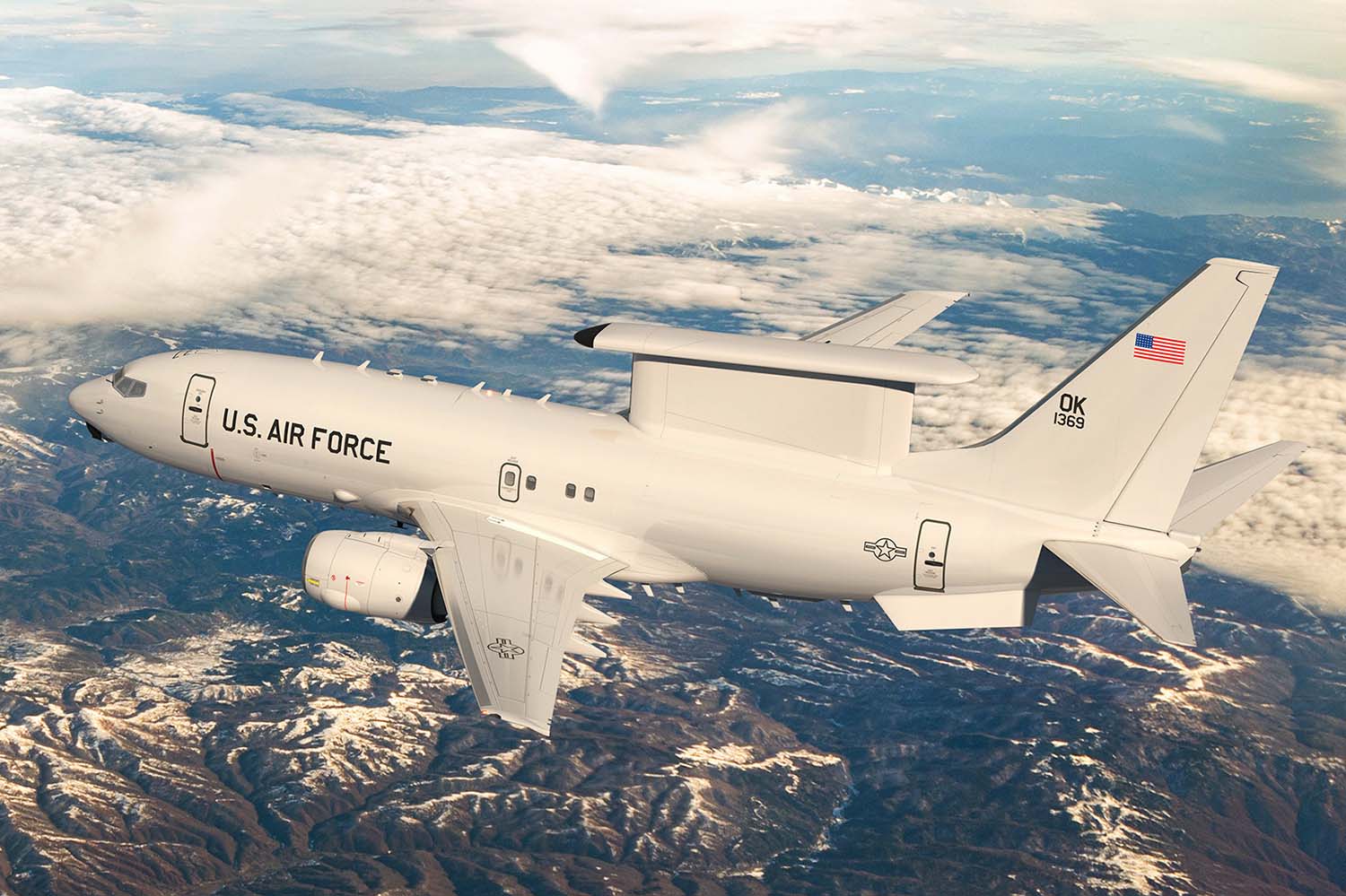 Boeing E-7A con colores de la USAF.