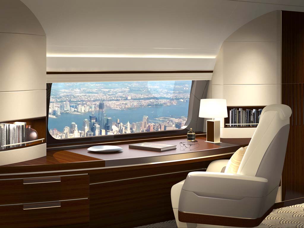 Aspecto que tendrá la nueva Skyview Panoramic para las versiones ejecutivas del Boeing 737.