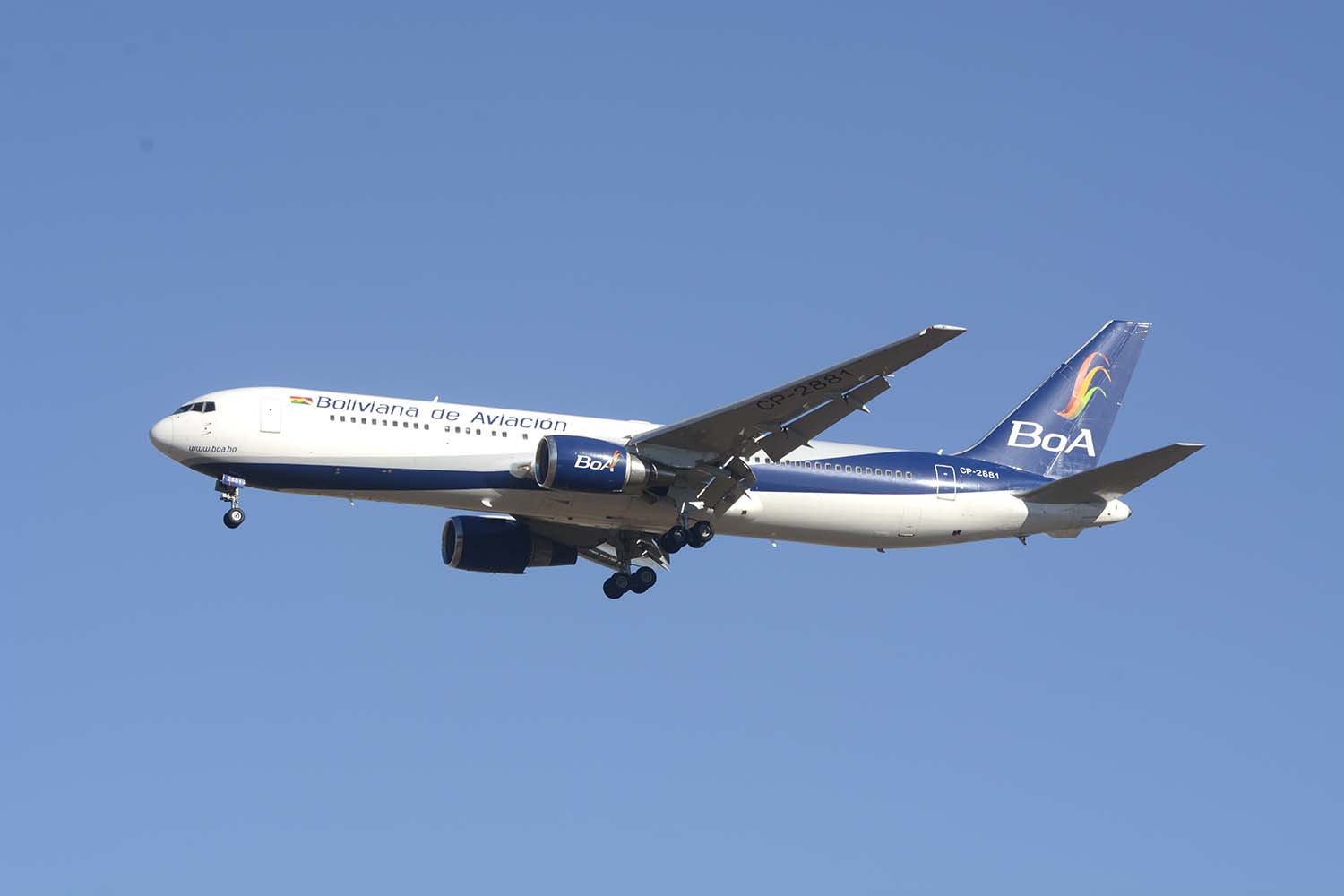 Boeing 767 de Boliviana de Aviación.