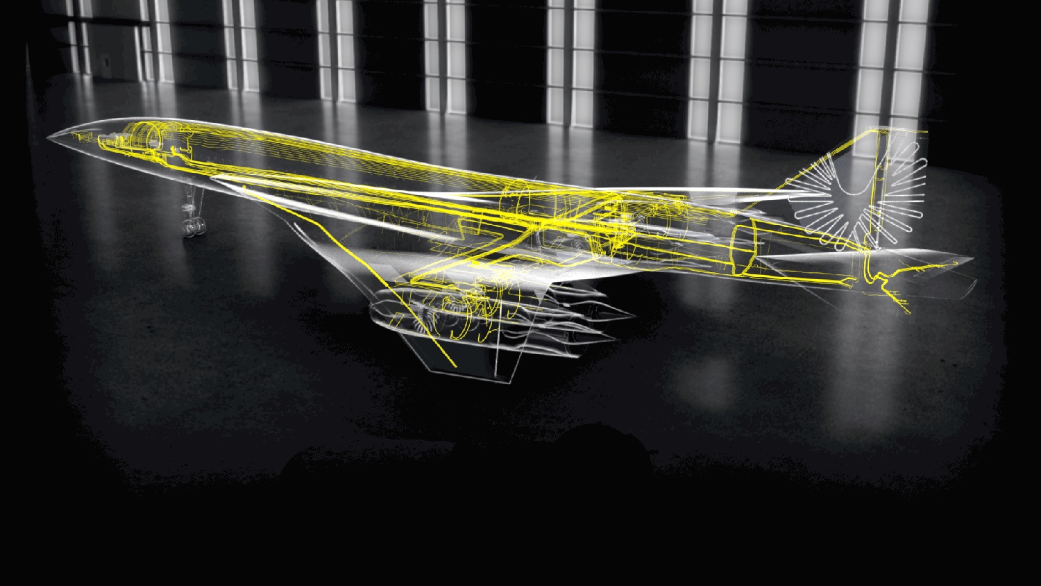 Representación del cableado del Boom Supersonic Overture.