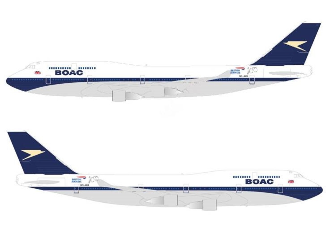 Así será el Boeing 747-400 de British Airways pintado de BOAC.