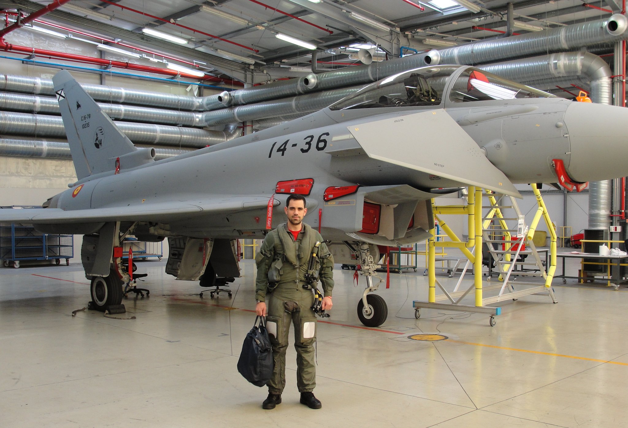 El último Eurofighter del Ejército del Aire listo para su aceptación por personal del CLAEX. (Foto Ejército del Aire)