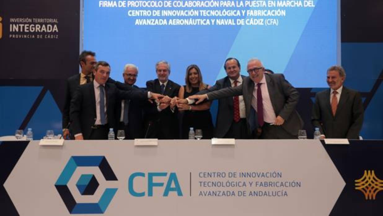 Acto, en 2017, de lanzamiento del Centro de Fabricación Avanzada en Cádiz.