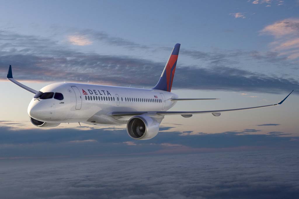 Bombardier CS100 con colores de Delta.