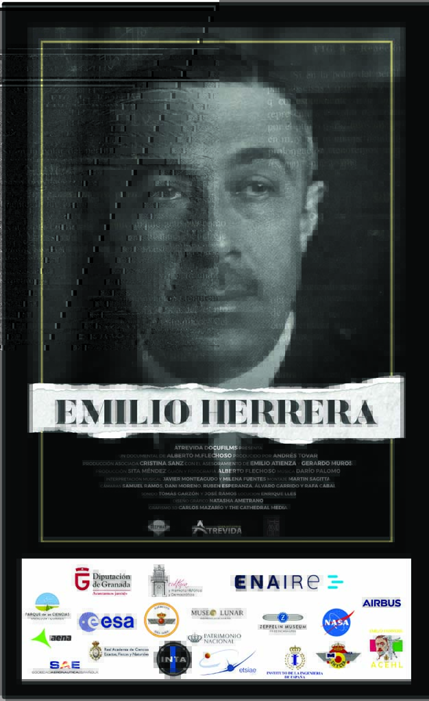 Cartel del documental sobre Emilio Herrera para su pase privado en Madrid.