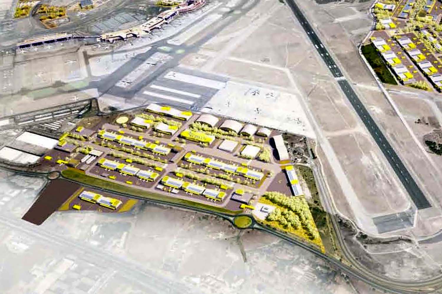 Zona a la que corresponderán las primeras actuaciones de la Ciudad Aeroportuaria Madrid Barajas.