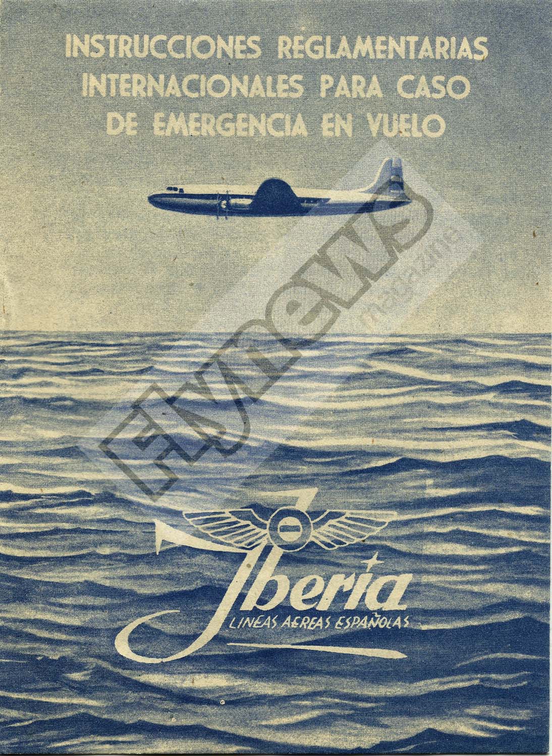 Instrucciones de seguridad del Douglas DC-4 de Iberia.