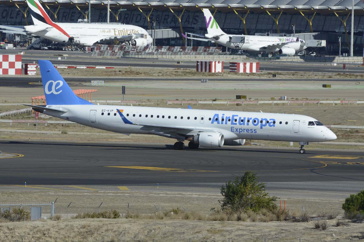 Los Embraer E195 de Air Europa Express cuentan con 122 plazas,, 14 de ellas en business.