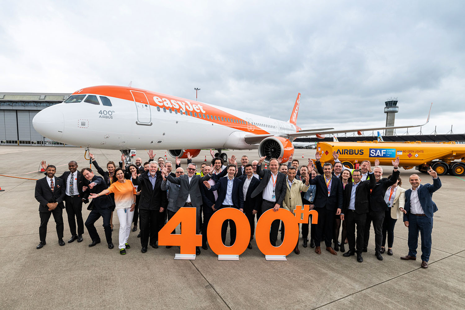 Entrega del Airbus número 400 de Easyjet en Finkenwerder.