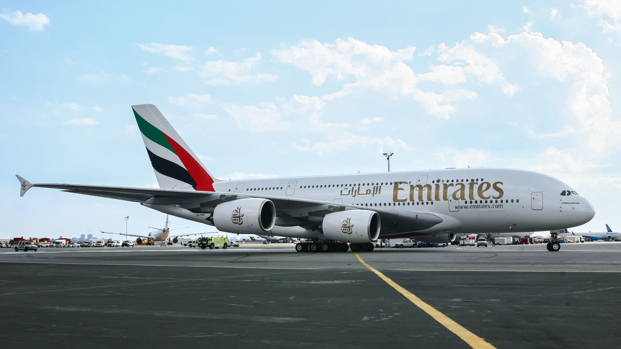 El Airbus A380 A6-EDA de Emirates poco antes de su retirada de servicio.