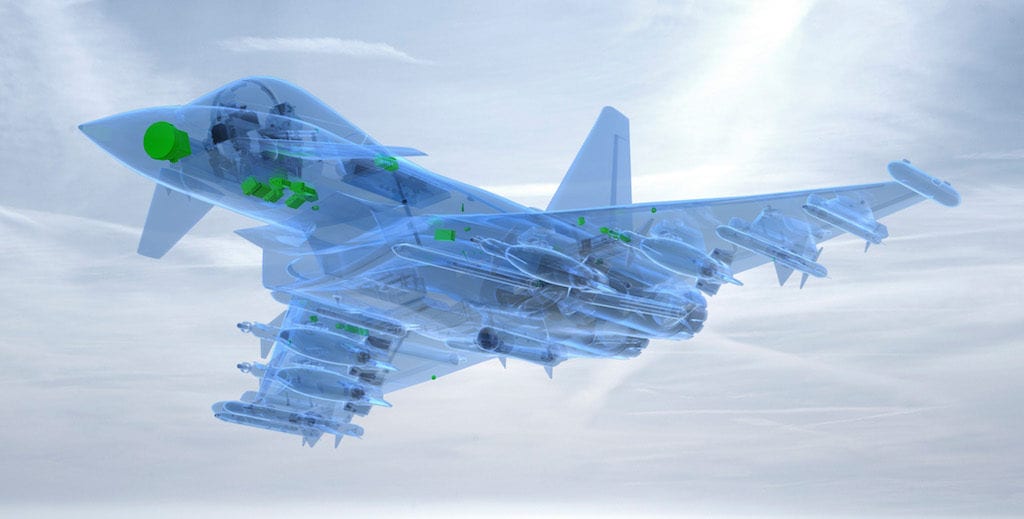 Sistemas en el Eurofighter del radar ESCAN Mk1.q