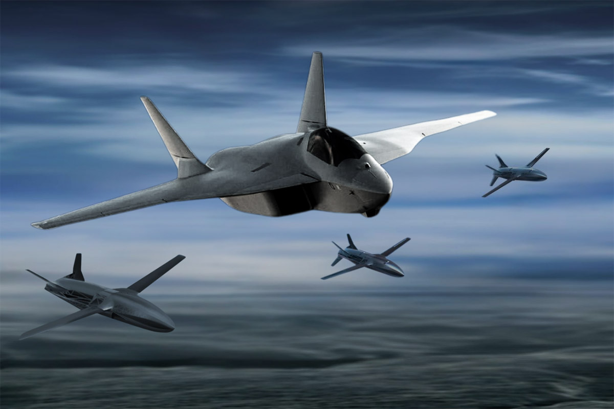 El NGF de FCAS volará rodeado de una nuve de UCAV con diferentes cometidos.