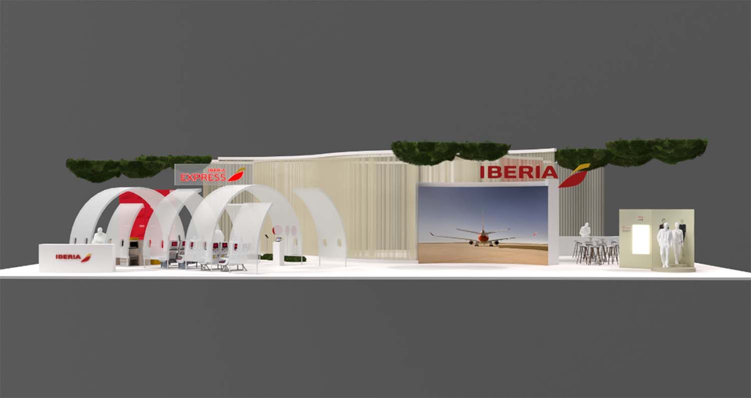 Recreación del stand de Iberia en FITUR 2022.