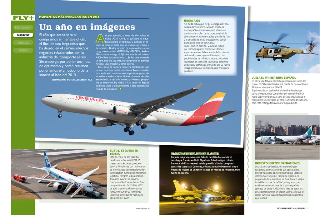 La aviación comercial ha dominado las noticias de 2013.