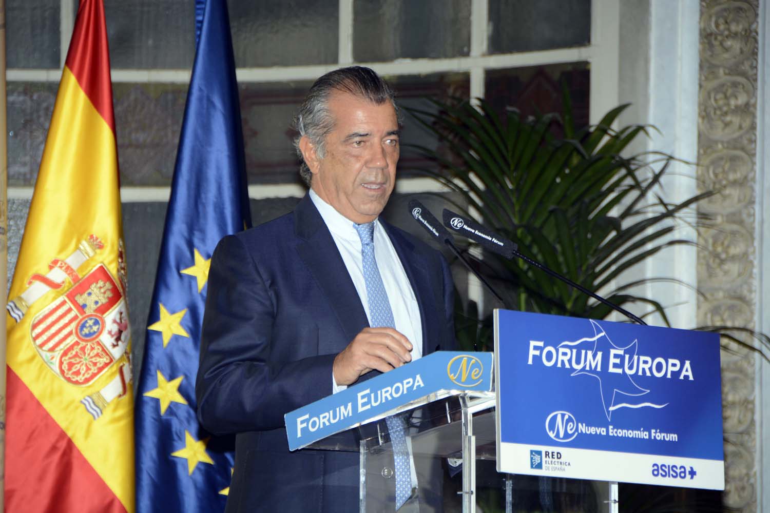 Fernando Alonso durante su intervención en el Forum de Nueva Economía.