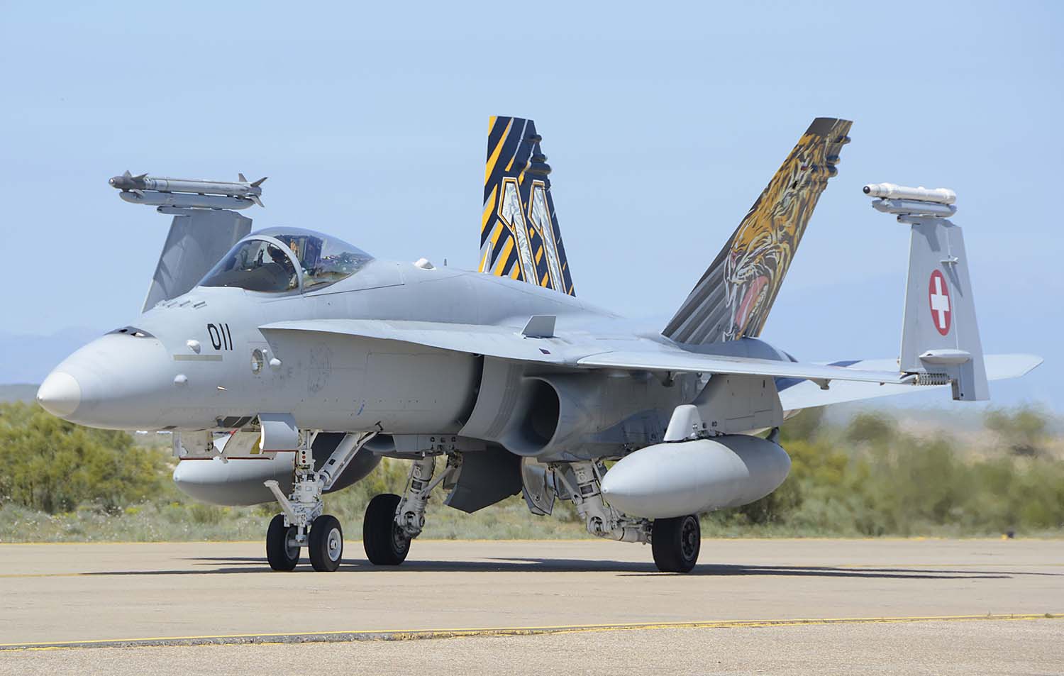 Uno de los F/A-18 de la Fuerza Aérea suiza que serán sustituidos con un nuevo modelo entre 2025 y 2030.