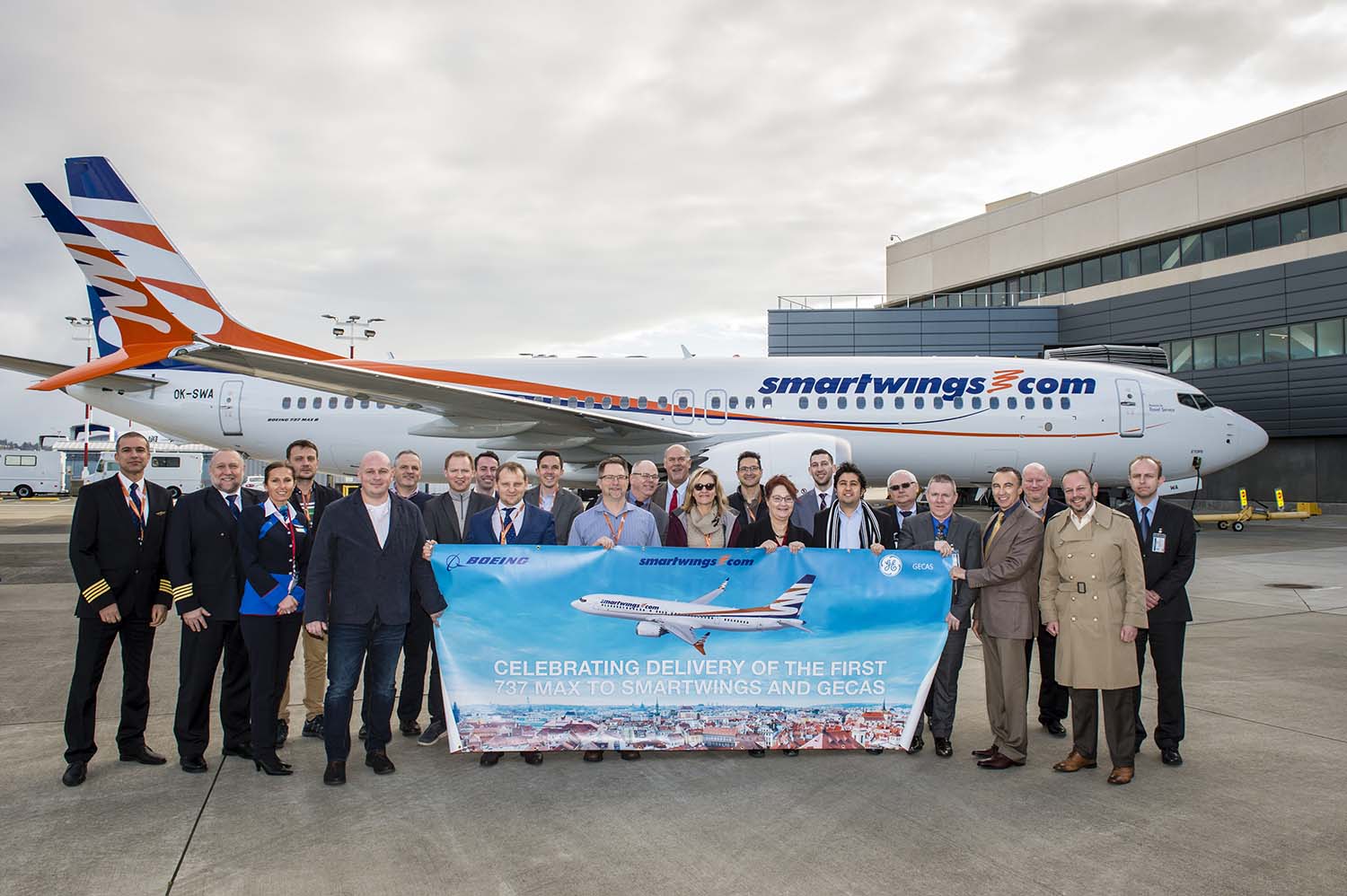 Entrega del primer Boeing 737 MAX de GECAS, alquilado a Travel Servicie y oprado por su filial Smart Wings.