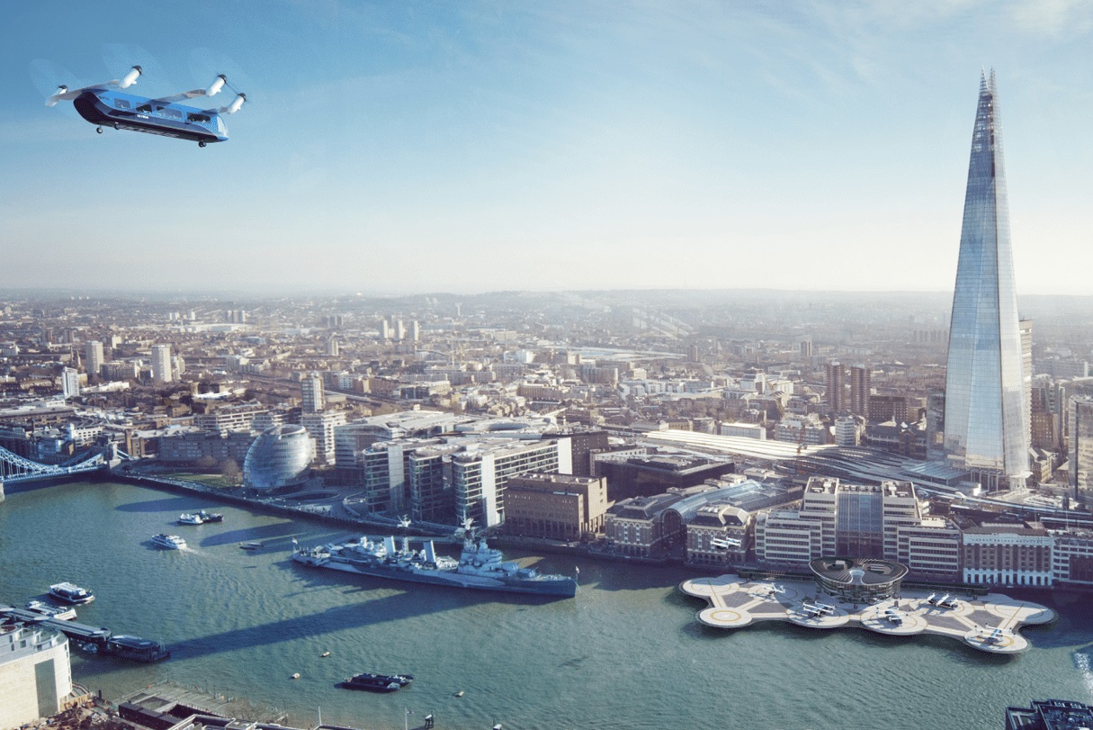 Como autobus aéreo, el Skybus parece exáctamente eso, un autobus con alas y rotores.