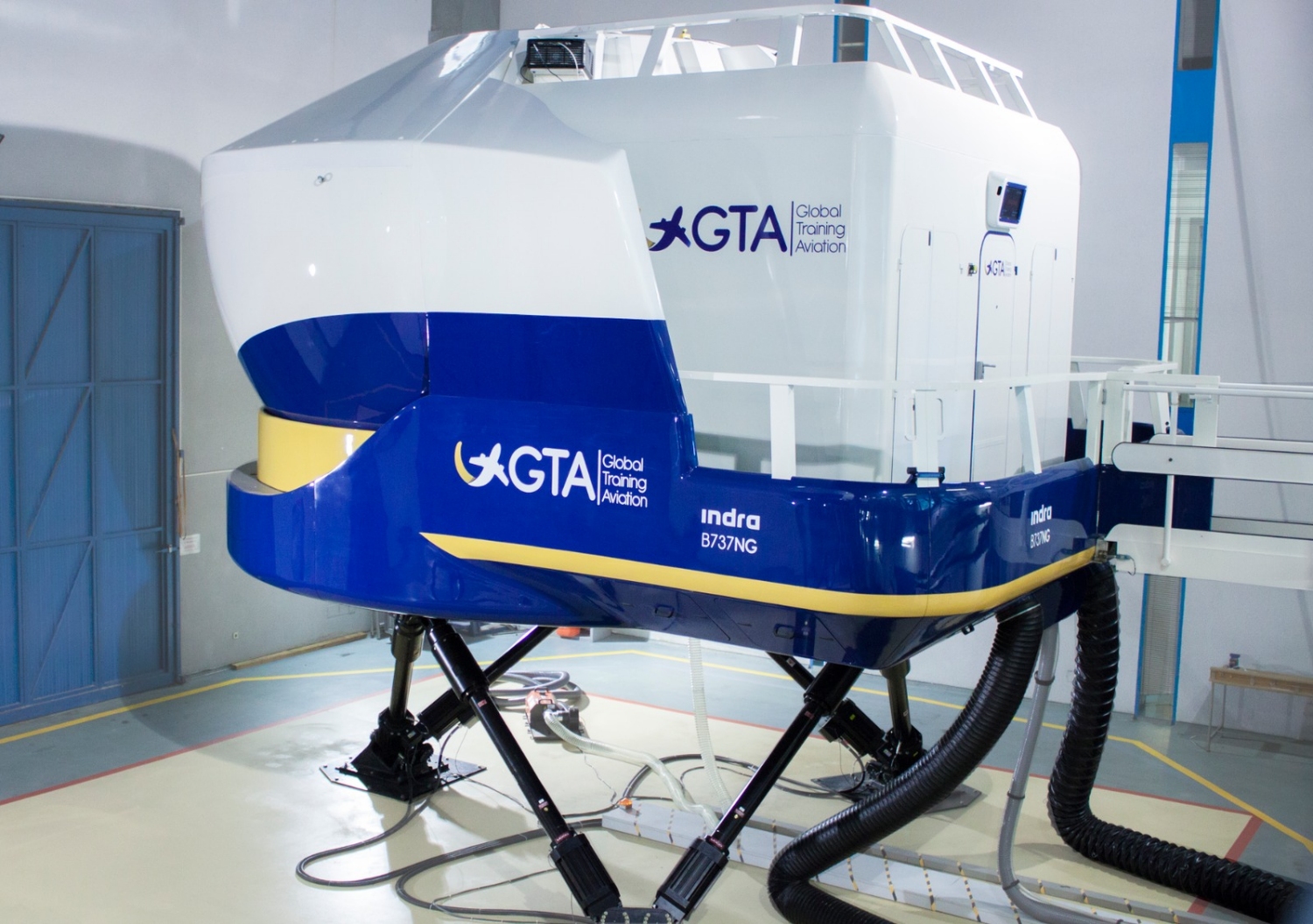 Simulador de Boeing 7367-800 de GTA en sus instalaciones de Madrid.