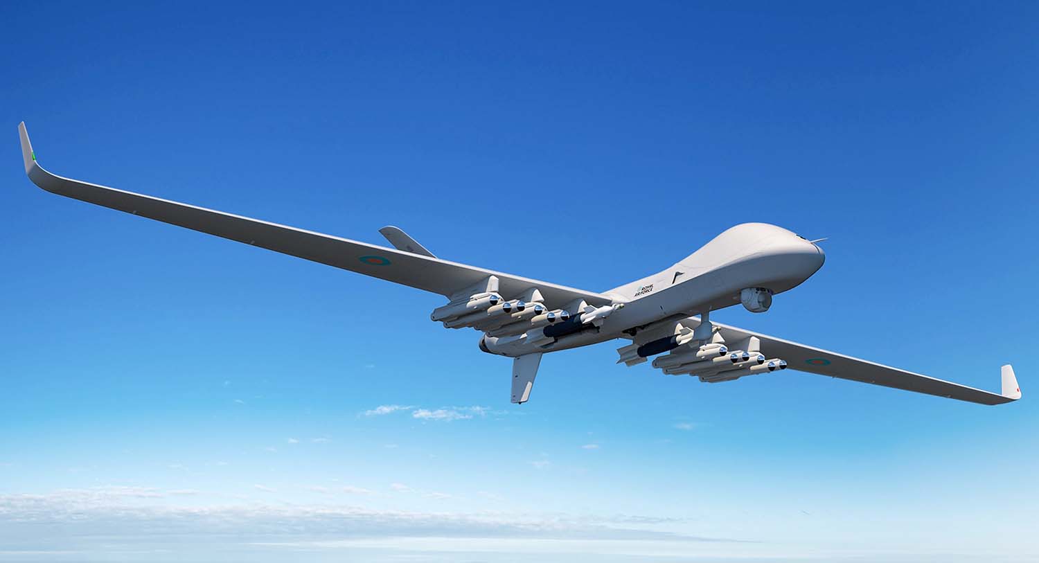 Aspecto que tendrán los Protector de la RAF armados con 12 misiles Brimstone y dos bombas Paveway IV.