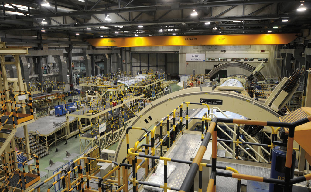 Cadena de producción del A380 en Getafe