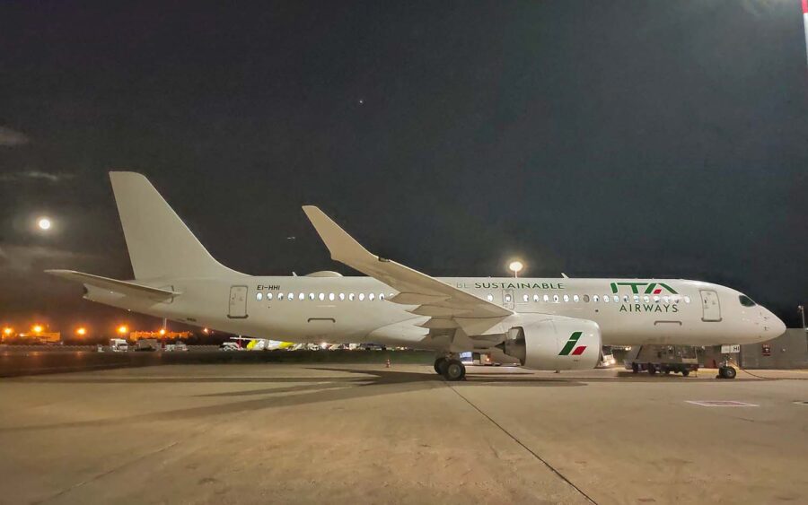 El primer Airbus A220 de ITA porta una decoración especial apoyando la sostenibilidad. 