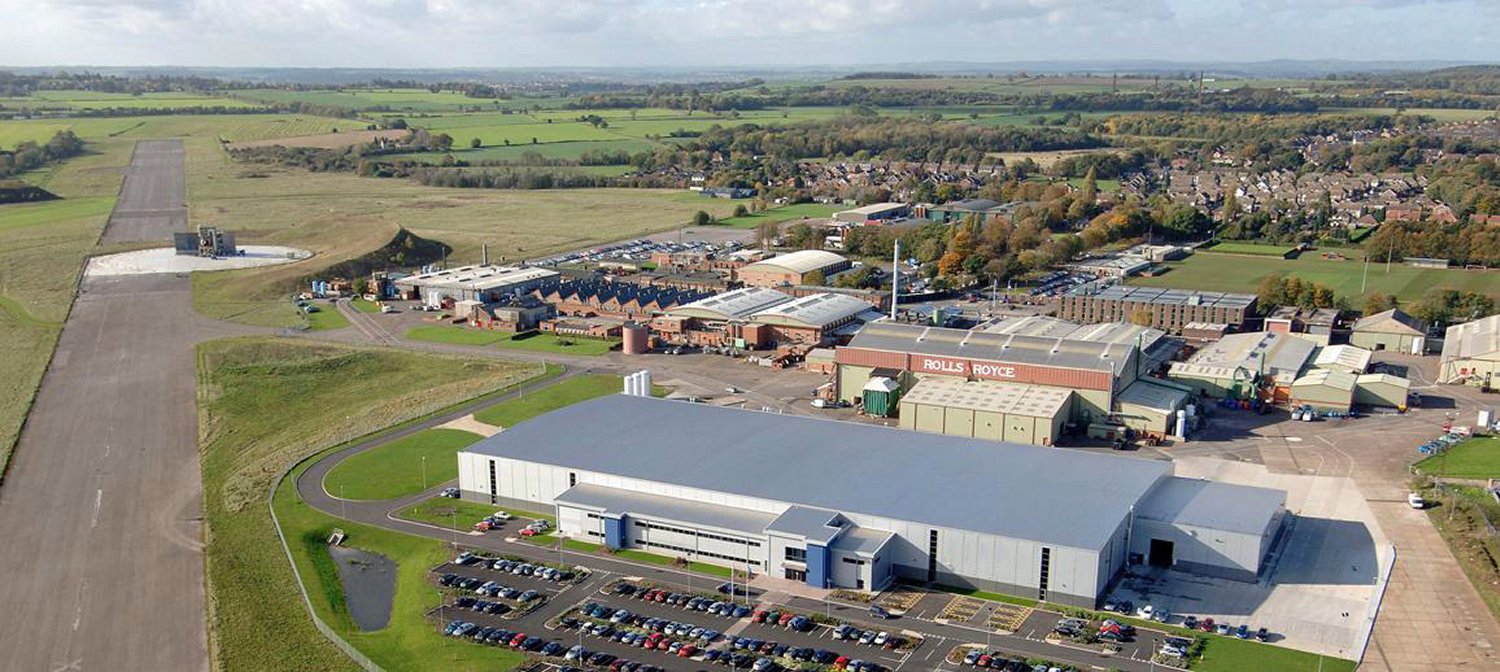 Instalaciones de Rolls-Royce, ahora de ITP Aero, en el antiguo aeródromo de HUcknall.