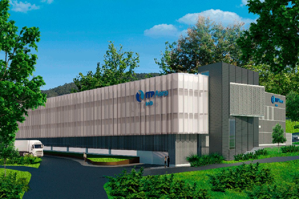 Fachada exterior del nuevo centro de I+D de ITP Aero en Zamudio.
